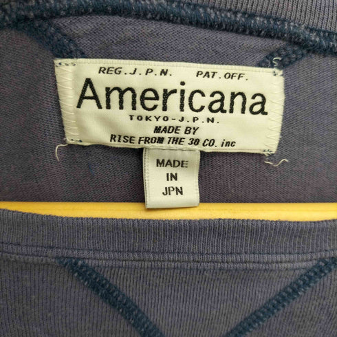 アメリカーナ Americana アーチロゴ Vガゼット刺繍 七分丈 カットソー レディース