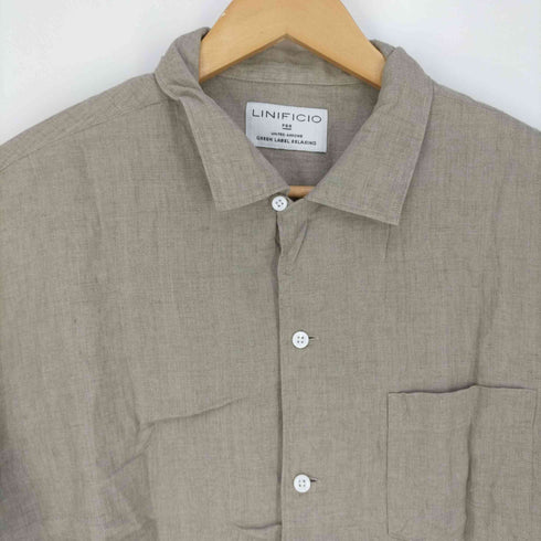 ユナイテッドアローズグリーンレーベルリラクシング UNITED ARROWS green label relaxing SC LINI/DELAVE ONE-UP 開襟オープンカラーリネンシャツ メンズ JPN:XL