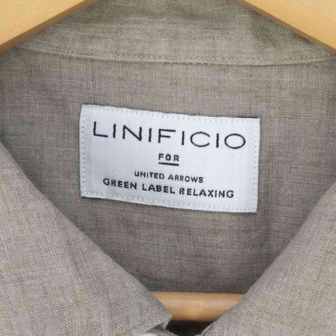ユナイテッドアローズグリーンレーベルリラクシング UNITED ARROWS green label relaxing SC LINI/DELAVE ONE-UP 開襟オープンカラーリネンシャツ メンズ JPN:XL