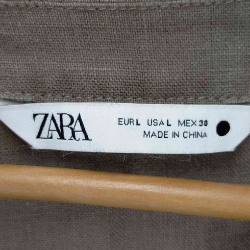 ザラ ZARA Vネックリネンブラウス レディース L