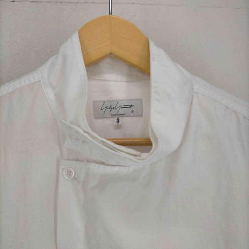 ヨウジヤマモトプールオム Yohji Yamamoto POUR HOMME 23AW DOUBLE LEFT PANEL STAND COLLAR SHIRT メンズ JPN:3