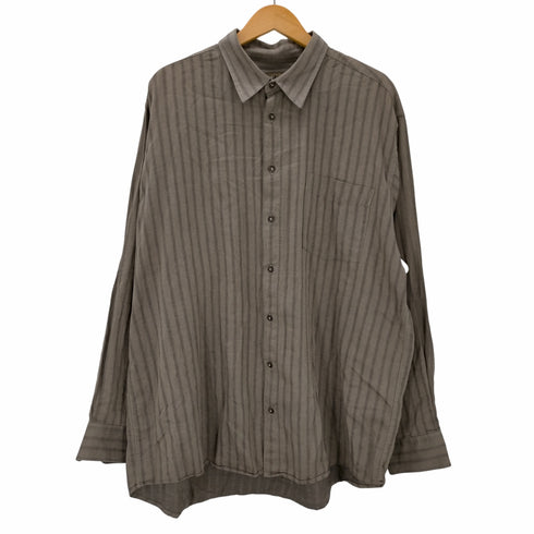 ジョンヘンリー JOHN HENRY ストライプ柄 レギュラーカラー長袖シャツ メンズ import:XL