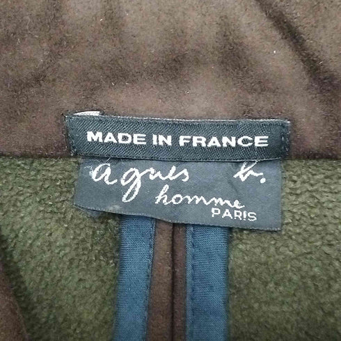 アニエスベーオム Agnes b.homme 裏地フリース フェイクスウェード ステンカラー ハーフコート メンズ EUR:50