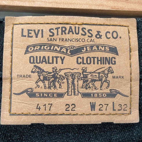 リーバイス Levis ユーロ イタリア製 417 刻印101 ブラックデニム フレアパンツ レディース US:26-27