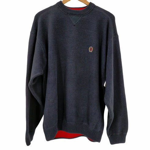 トミーヒルフィガー TOMMY HILFIGER フラッグタグ ロゴ刺繍 コットンニット メンズ import:XL