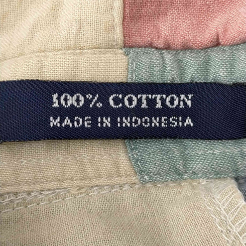 チャップスラルフローレン CHAPS RALPH LAUREN インドネシア製 パッチワーク 半袖シャツ メンズ import:S