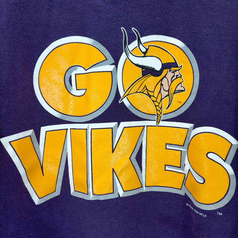 フルーツオブザルーム FRUIT OF THE LOOM USA製 GO VIKES プリントスウェット メンズ import:XL
