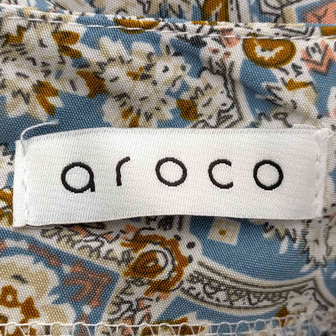 aroco ボリュームスリーブオリエンタル柄ロングワンピース レディース