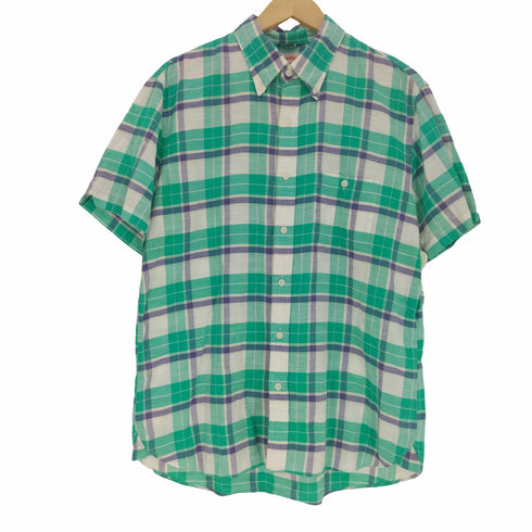 ブルックスブラザーズ BROOKS BROTHERS インドコットン マドラスチェック S/S ボタンダウン シャツ メンズ import:M