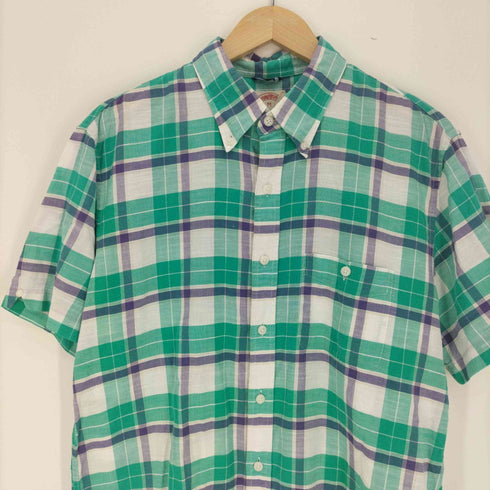 ブルックスブラザーズ BROOKS BROTHERS インドコットン マドラスチェック S/S ボタンダウン シャツ メンズ import:M