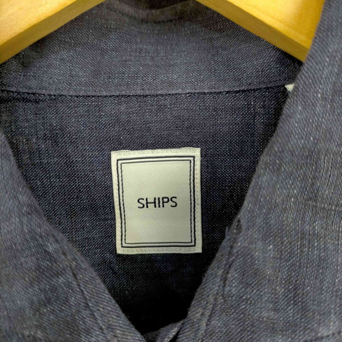 シップス SHIPS ALBINI リネン ホリゾンタルカラーシャツ メンズ JPN:L