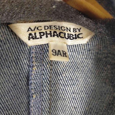 ALPHACUBIC ガーメントダイデニムテーラードジャケット レディース 9AR