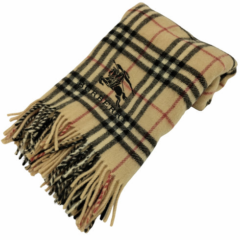 バーバリーロンドン BURBERRY LONDON ロゴ刺繍 ノバチェック ウールマフラー メンズ