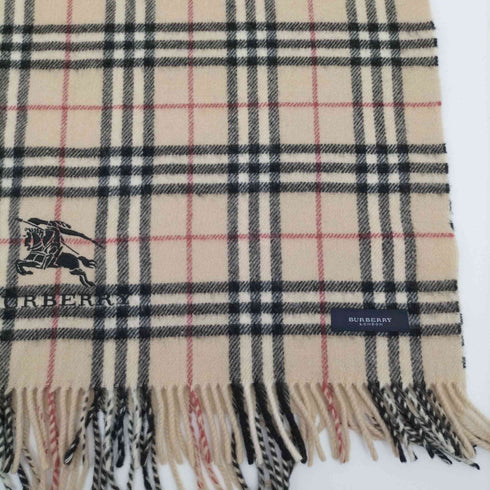 バーバリーロンドン BURBERRY LONDON ロゴ刺繍 ノバチェック ウールマフラー メンズ