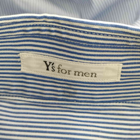 ワイズフォーメン Ys for men 片ポケット ストライプ S/Sシャツ メンズ