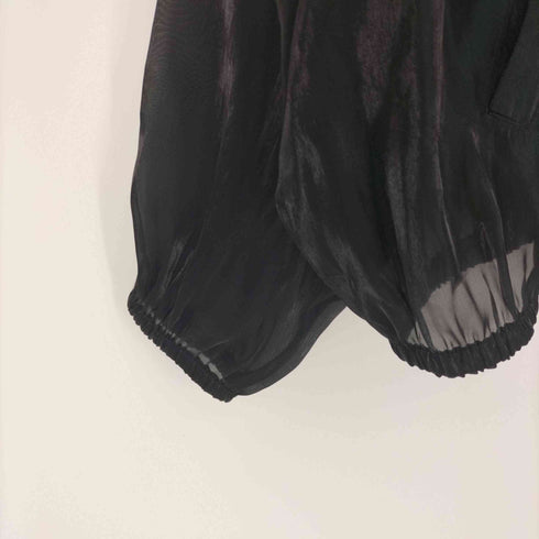 ザラ ZARA ドルマン スリーブ サテン シアー MA-1 フライト ボンバー ジャケット レディース import:M