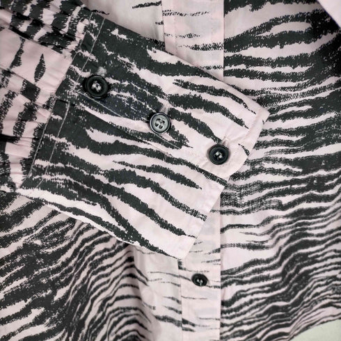 ガニー Ganni Printed Cotton V-neck Shirt ゼブラプリントブラウス レディース 40