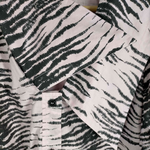ガニー Ganni Printed Cotton V-neck Shirt ゼブラプリントブラウス レディース 40