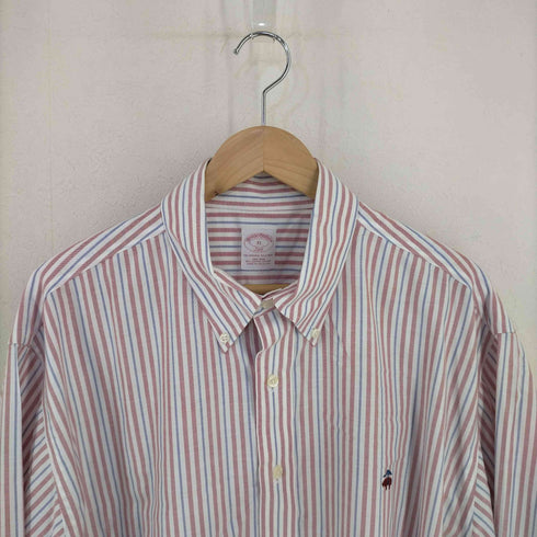 ブルックスブラザーズ 346 BROOKS BROTHERS THE ORIGINAL POLO SHIRT ロゴ刺繍 ストライプ BDシャツ メンズ import:XL
