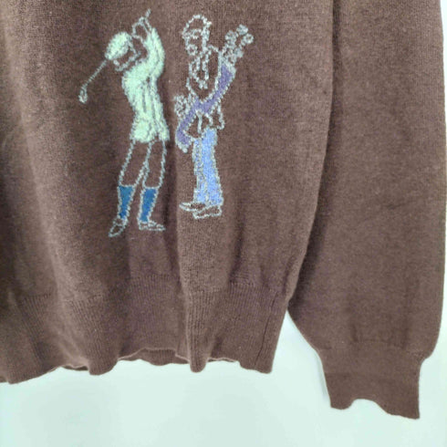 バランタイン BALLANTYNE デザイン刺繍 L/S ポロ ニット セーター メンズ UK:42