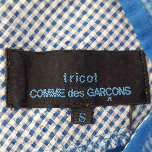 トリココムデギャルソン tricot COMME des GARCONS AD2017 シアーカットソー ギンガムチェック切替 レディース JPN:S