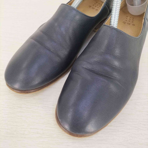 キュー シューズ que shoes プレーン レザー スリッポン レディース JPN:M