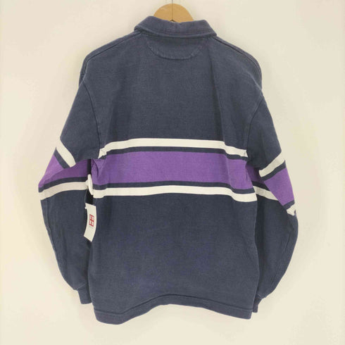 バーバリアン BARBARIAN 90S カナダ製 ワンポイント 刺繍 ボーダー L/S スキッパー ラガーシャツ メンズ import:M