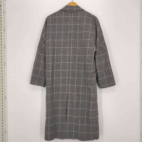 ザラ ZARA リネン混 チェックチェスターコート レディース import:XS
