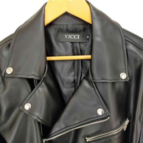 ビッチ VICCI フェイクレザー ライダースジャケット メンズ DE:48