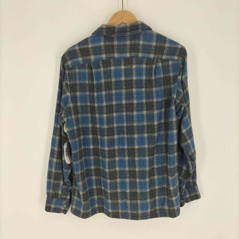 ペンドルトン PENDLETON 50S ダブルポケット チェック L/S オープンカラー ウール ネル シャツ メンズ import:L