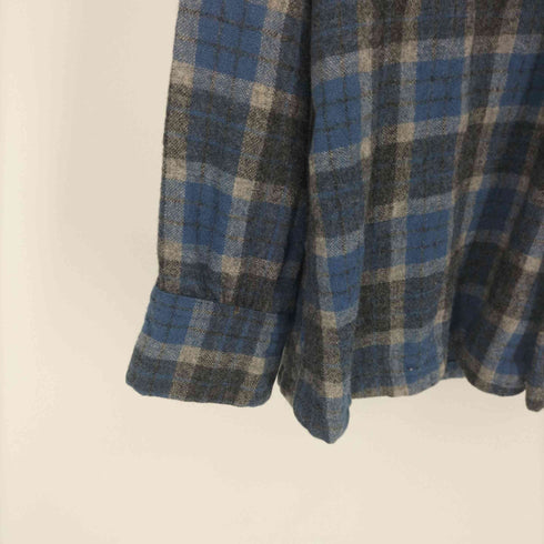 ペンドルトン PENDLETON 50S ダブルポケット チェック L/S オープンカラー ウール ネル シャツ メンズ import:L