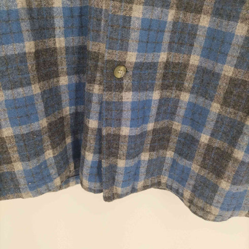 ペンドルトン PENDLETON 50S ダブルポケット チェック L/S オープンカラー ウール ネル シャツ メンズ import:L