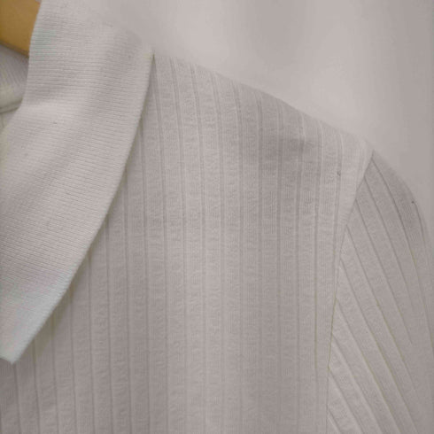 ザラ ZARA Ribbed Polo White Long Sleeve Button NWT レディース import:L