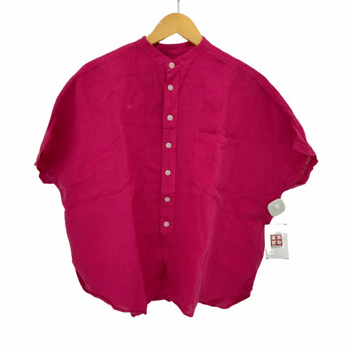ビームスボーイ BEAMS BOY 21SS リネンソリッドスタンドカラーショートスリーブシャツ レディース