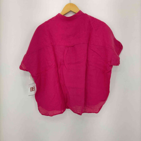 ビームスボーイ BEAMS BOY 21SS リネンソリッドスタンドカラーショートスリーブシャツ レディース
