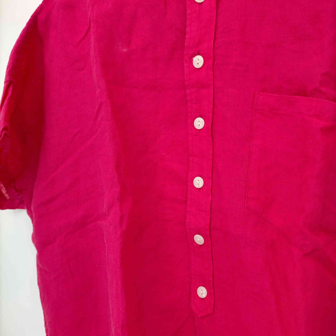 ビームスボーイ BEAMS BOY 21SS リネンソリッドスタンドカラーショートスリーブシャツ レディース
