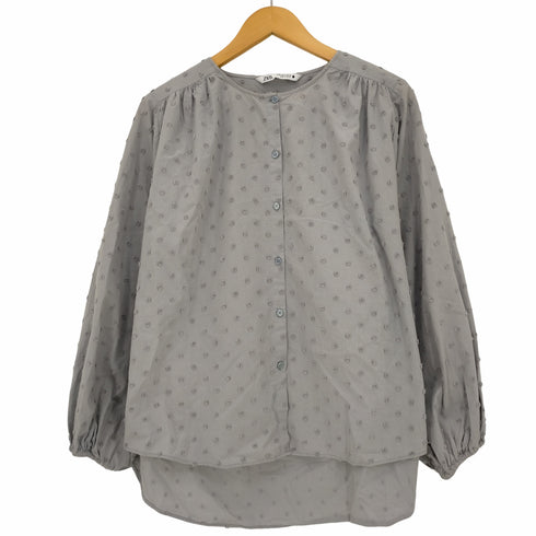 ザラ ZARA ドット柄 パフスリーブブラウス レディース import:M