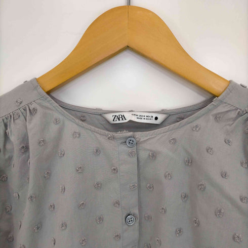 ザラ ZARA ドット柄 パフスリーブブラウス レディース import:M