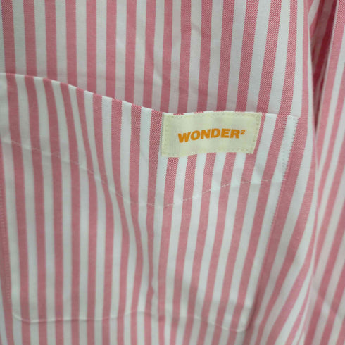 WONDER WONDER オーバーサイズ バンドカラーストライプシャツ レディース JPN:M