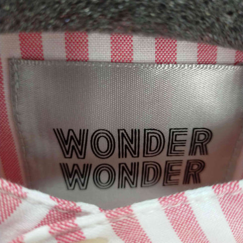 WONDER WONDER オーバーサイズ バンドカラーストライプシャツ レディース JPN:M