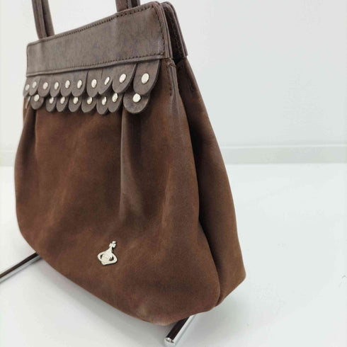 ヴィヴィアンウエストウッド Vivienne Westwood オーブロゴ スタッズデザイン レザーハンドバッグ レディース