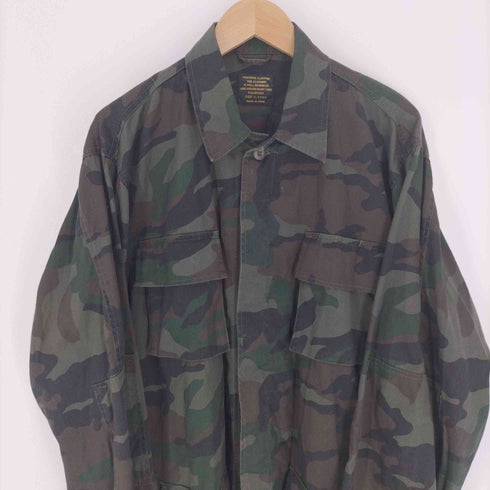 FORCEFUL CLOTHING 比翼 ウッドランドカモ カバーオール ミリタリー ジャケット メンズ LL