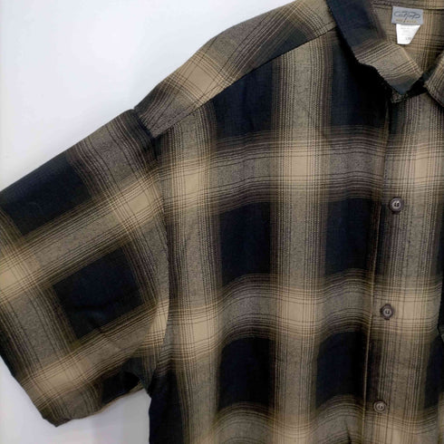 キャルトップ CALTOP USA製 オンブレチェック S/Sシャツ メンズ 2XL