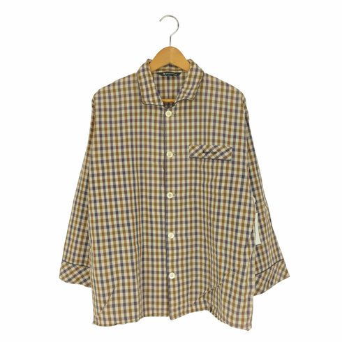 アクアスキュータム AQUASCUTUM ロゴ刺繍 チェック パジャマシャツ メンズ import:M