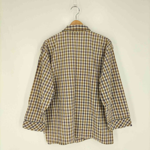 アクアスキュータム AQUASCUTUM ロゴ刺繍 チェック パジャマシャツ メンズ import:M