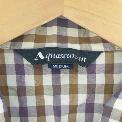 アクアスキュータム AQUASCUTUM ロゴ刺繍 チェック パジャマシャツ メンズ import:M