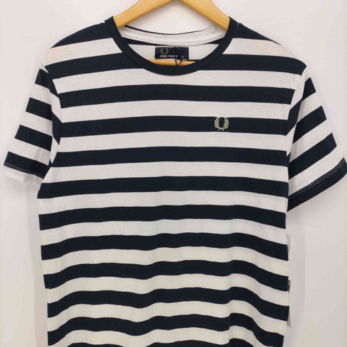 フレッドペリー FRED PERRY STRIPED PANEL RINGER T-SHIRT ボーダー クルーネック S/S Tシャツ メンズ import:M