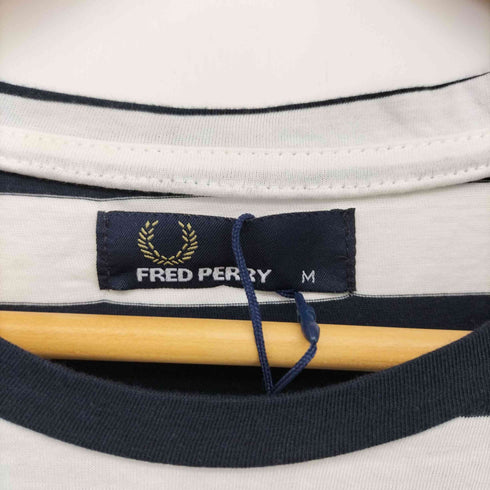 フレッドペリー FRED PERRY STRIPED PANEL RINGER T-SHIRT ボーダー クルーネック S/S Tシャツ メンズ import:M