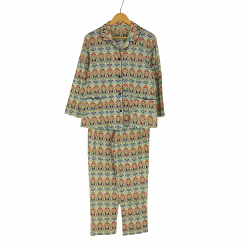 リバティ LIBERTY FABRIC 総柄 パジャマシャツ パジャマパンツ セットアップ レディース M