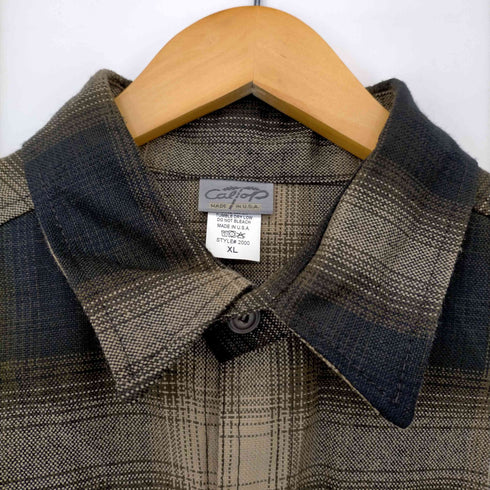 キャルトップ CALTOP USA製 オンブレチェック L/Sシャツ メンズ import:XL